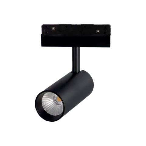 Iluminat pe șină magnetică - Spot magnetic 48V • 12W • 3000K • 750lm • 36° • Ra90 • Ø50mm • 110mm - cip Osram, negru