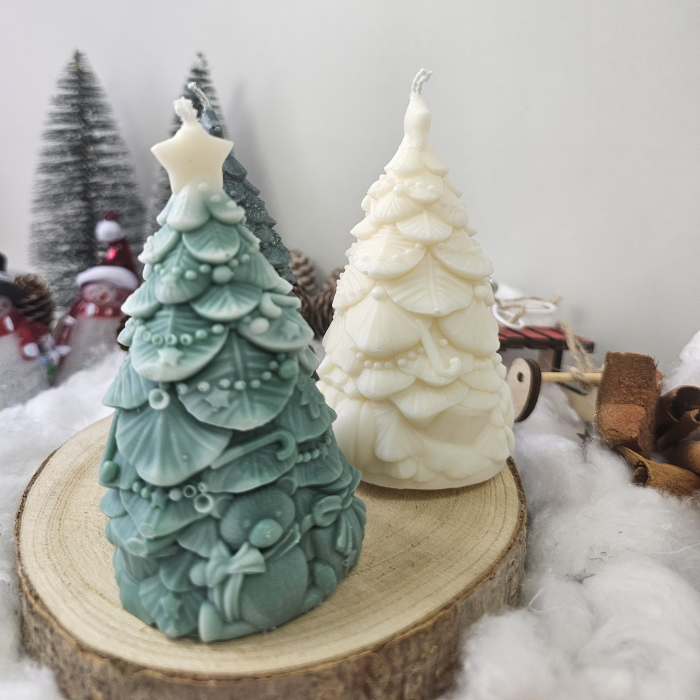Set decorativ Crăciun – Trei brăduți cu detalii festive [3]