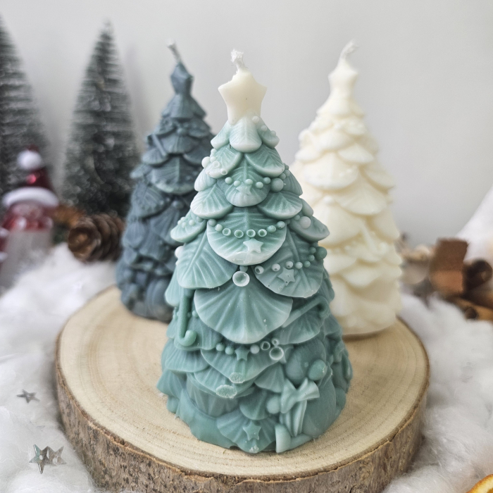 Set decorativ Crăciun – Trei brăduți cu detalii festive [1]