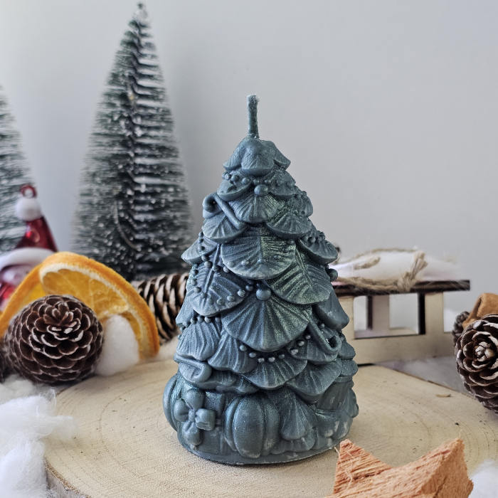 Lumânare decorativă „Bradul Dulce” – Verde – 120g - Ceara de soia 100% naturala [1]