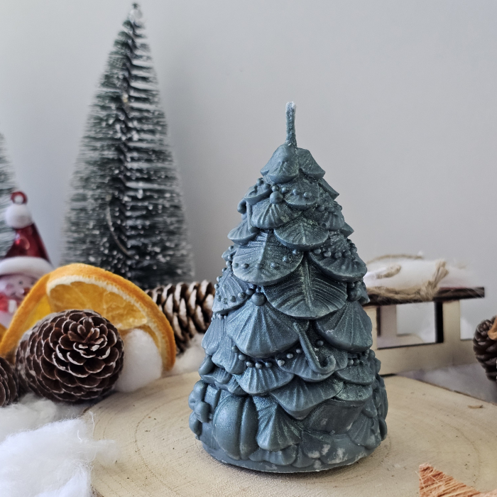 Lumânare decorativă „Bradul Dulce” – Verde – 120g - Ceara de soia 100% naturala [5]