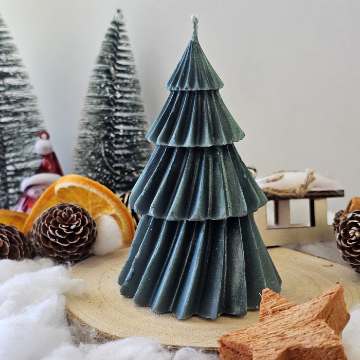 Lumânare decorativă „Bradul Răsfățat” – Verde– 70g - Ceara de soia 100% naturala [2]