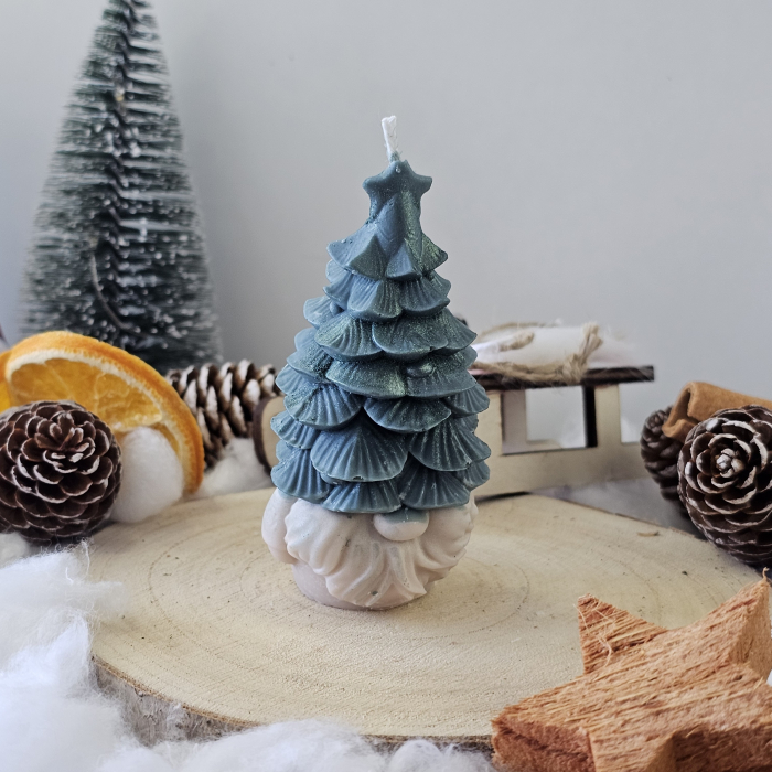 Lumânare decorativă „Bradul Spiridușului” – Verde– 65g - Ceara de soia 100% naturala [3]