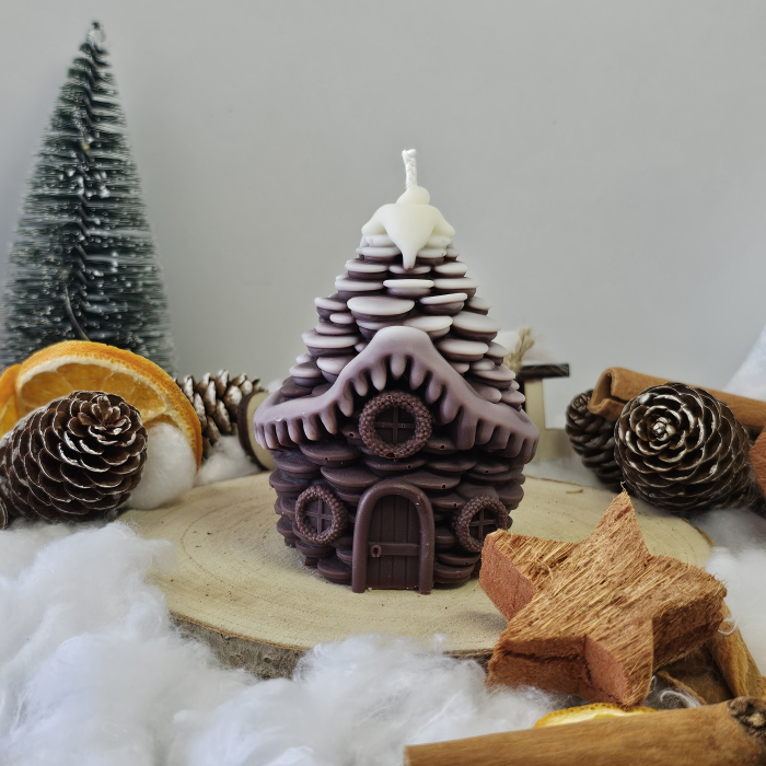 Lumânare decorativă „Căsuța din Poveste – Fulgi de Vis” – 130g – Ceară de soia 100% naturală [1]