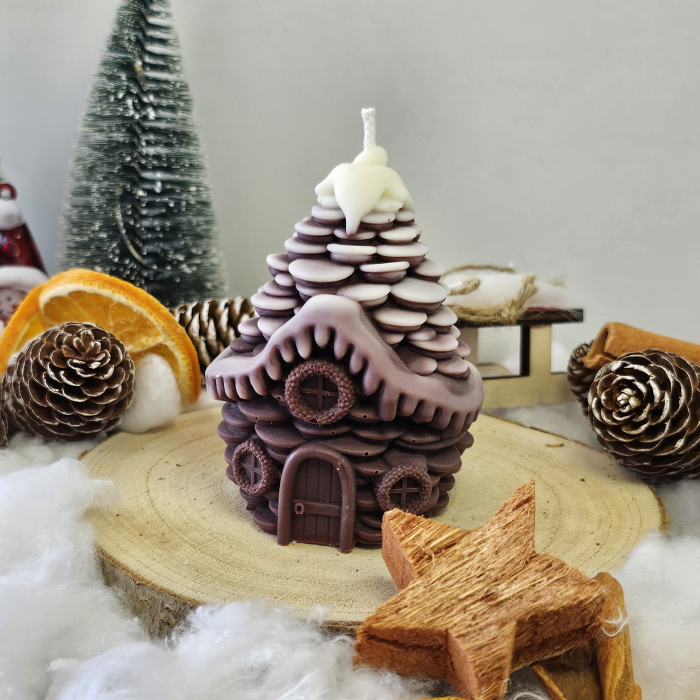 Lumânare decorativă „Căsuța din Poveste – Fulgi de Vis” – 130g – Ceară de soia 100% naturală [7]