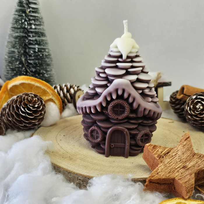 Lumânare decorativă „Căsuța din Poveste – Fulgi de Vis” – 130g – Ceară de soia 100% naturală [6]