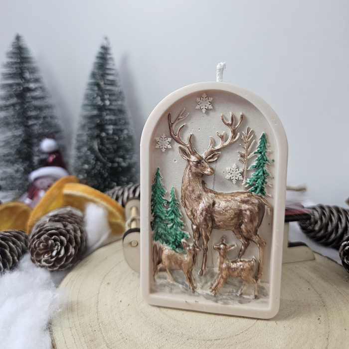 Lumânare decorativă „Pădurea Fermecată” – 65g – Ceară de soia 100% naturală pictată manual [3]