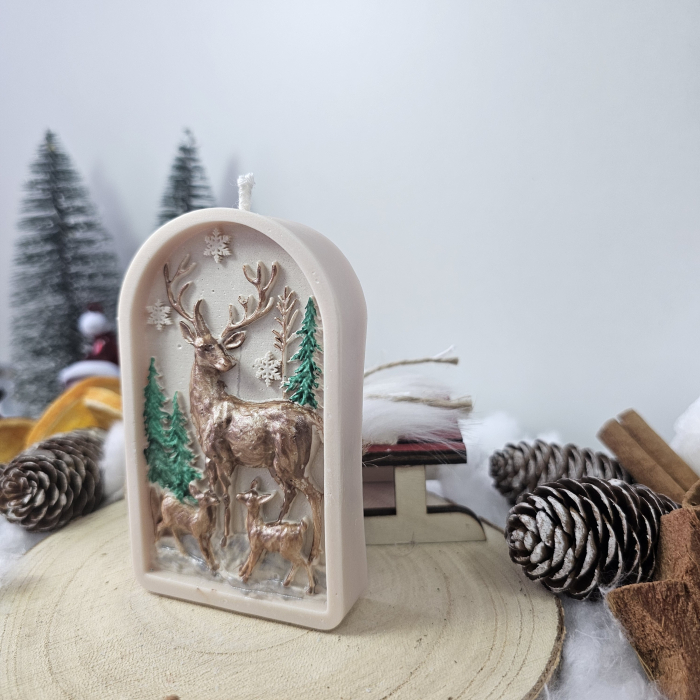 Lumânare decorativă „Pădurea Fermecată” – 65g – Ceară de soia 100% naturală pictată manual [5]