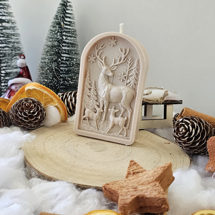 Lumânare decorativă „Pădurea Fermecată” – Alb – 65g – Ceară de soia 100% naturală [4]