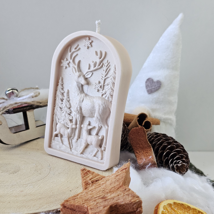 Lumânare decorativă „Pădurea Fermecată” – Alb – 65g – Ceară de soia 100% naturală [9]