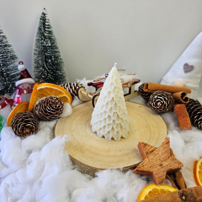 Lumânare decorativă „Sărbătoare în Fitil” – Alb – 55g - Ceara de soia 100% naturala [2]