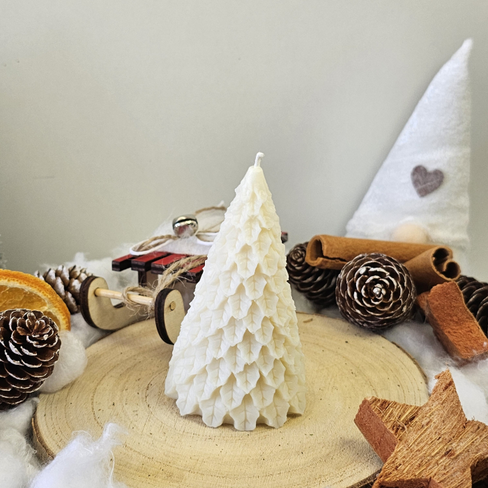 Lumânare decorativă „Sărbătoare în Fitil” – Alb – 55g - Ceara de soia 100% naturala [5]