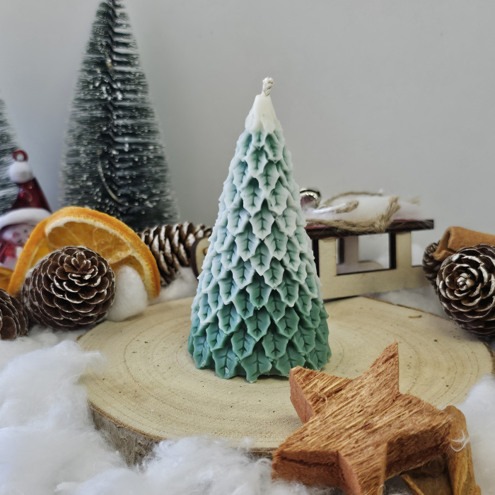 Lumânare decorativă „Sărbătoare în Fitil” –  Zăpadă pe Crenguțe– 55g - Ceara de soia 100% naturala [3]