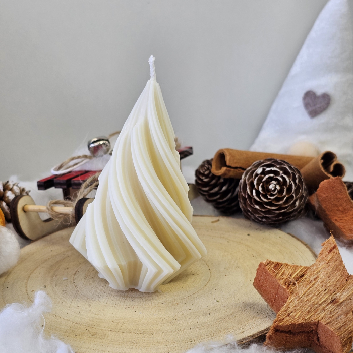 Lumânare decorativă „Spirală Dulce” – Alb – 50g - Ceara de soia 100% naturala [3]