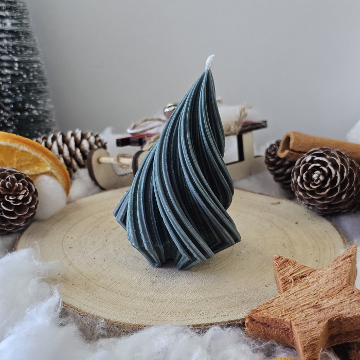 Lumânare decorativă „Spirală Dulce” – Verde– 50g - Ceara de soia 100% naturala [9]