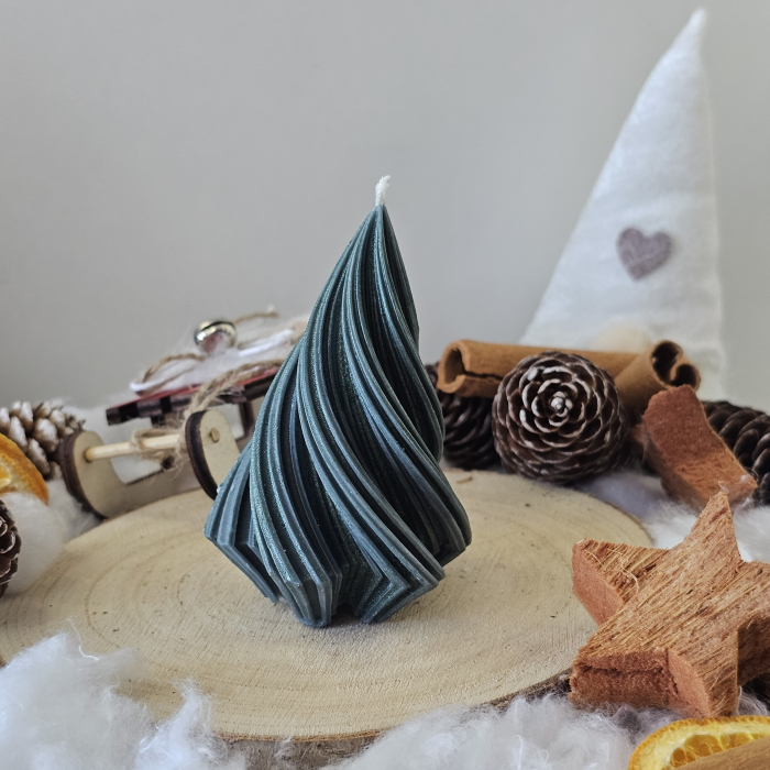 Lumânare decorativă „Spirală Dulce” – Verde– 50g - Ceara de soia 100% naturala [5]