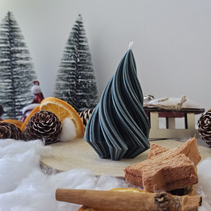 Lumânare decorativă „Spirală Dulce” – Verde– 50g - Ceara de soia 100% naturala [2]