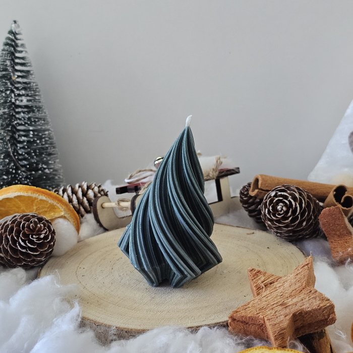 Lumânare decorativă „Spirală Dulce” – Verde– 50g - Ceara de soia 100% naturala [7]