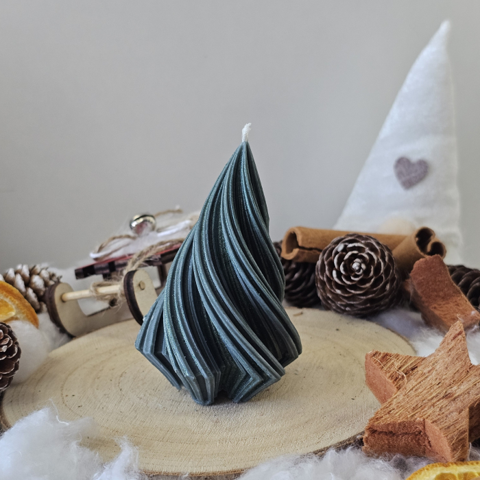 Lumânare decorativă „Spirală Dulce” – Verde– 50g - Ceara de soia 100% naturala [6]