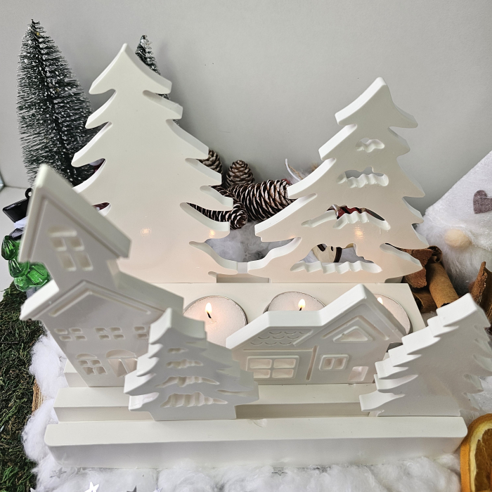 Set decorativ ceramic „Lumină de Crăciun” – 1320g – Cu 4 lumânări parfumate din ceară de soia [8]