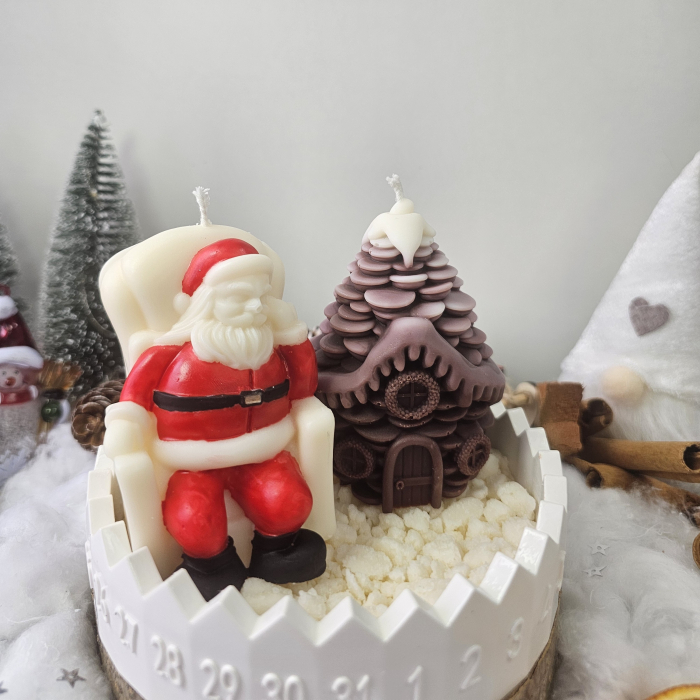 Set decorativ Crăciun – Moș și brad ciocolatiu pe suport ceramic numerotat [3]