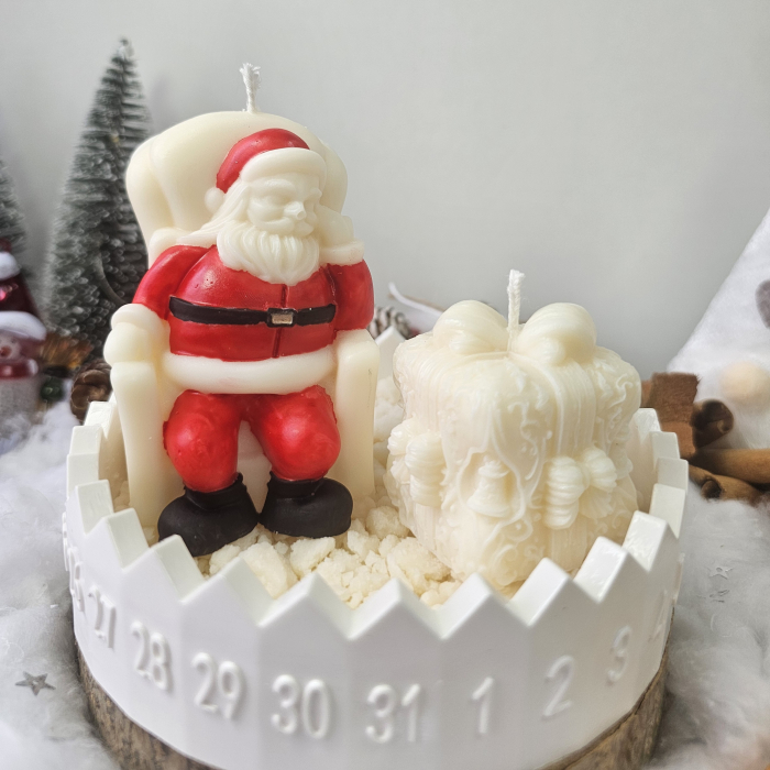 Set decorativ Crăciun – Moș și cadou pe suport ceramic numerotat [2]