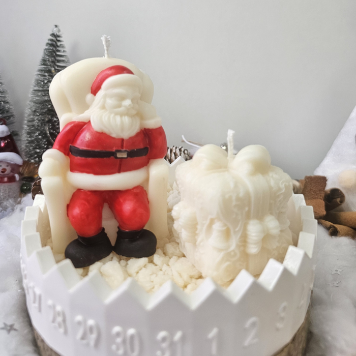 Set decorativ Crăciun – Moș și cadou pe suport ceramic numerotat [1]