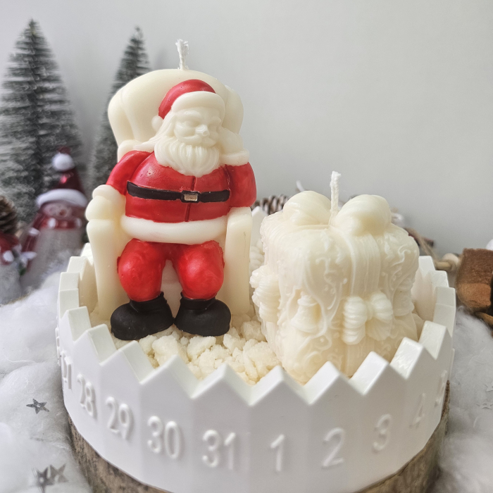 Set decorativ Crăciun – Moș și cadou pe suport ceramic numerotat [3]