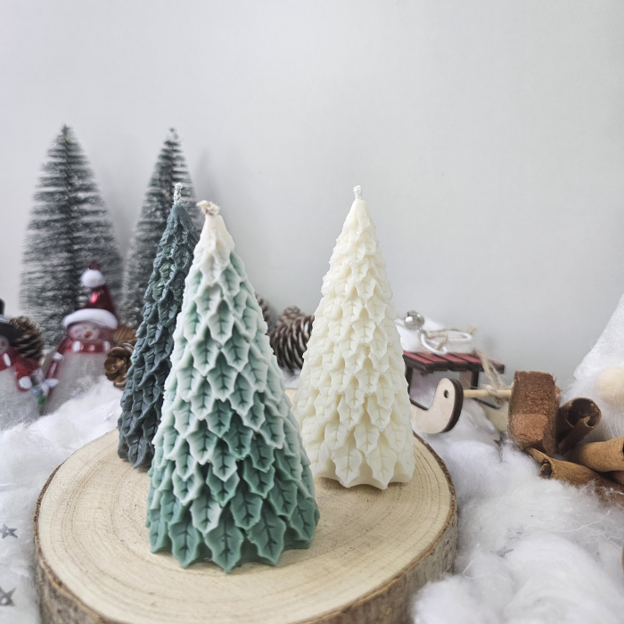 Set decorativ Crăciun – Trei brăduți din ceară [3]