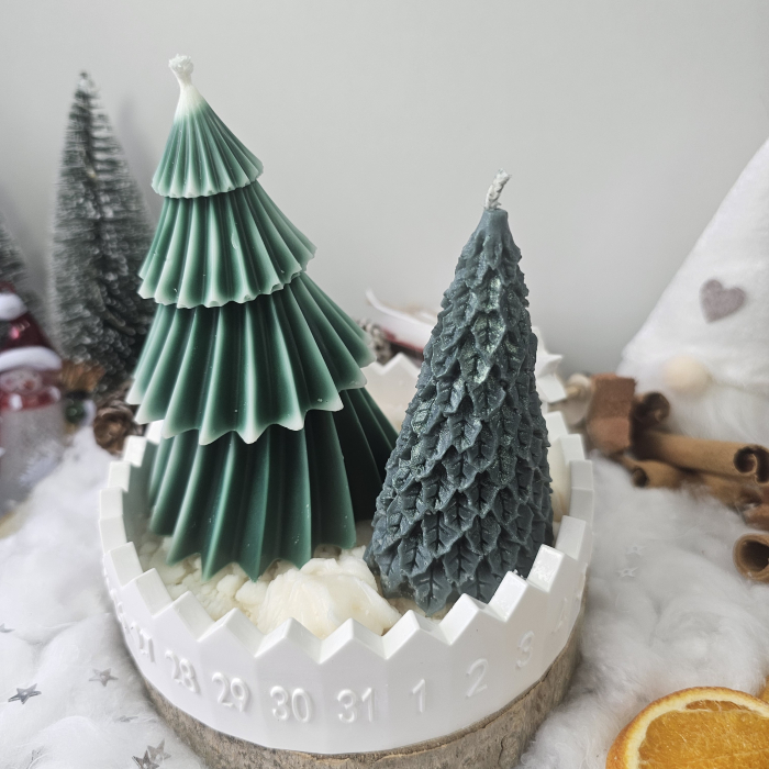 Set decorativ „Farmec de iarnă” – ceară naturală & suport ceramic handmade [6]