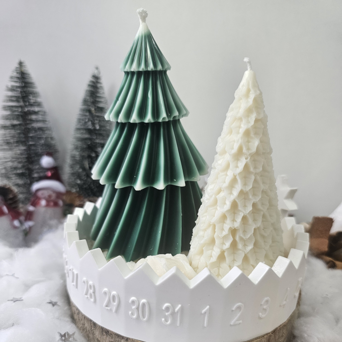 Set decorativ „Magia contrastului” – ceară naturală & suport ceramic handmade [2]