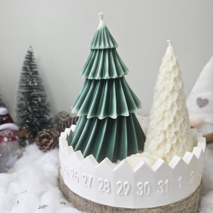 Set decorativ „Magia contrastului” – ceară naturală & suport ceramic handmade [4]