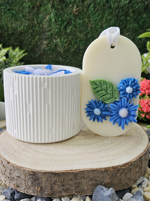 Set Lumanare & Odorizant Bliss – Aroma Seducatoare de Vanilie Neagra & Mosc – handmade, wax melts, ceara de soia 100% naturala, ceara parfumata – 140g [7]