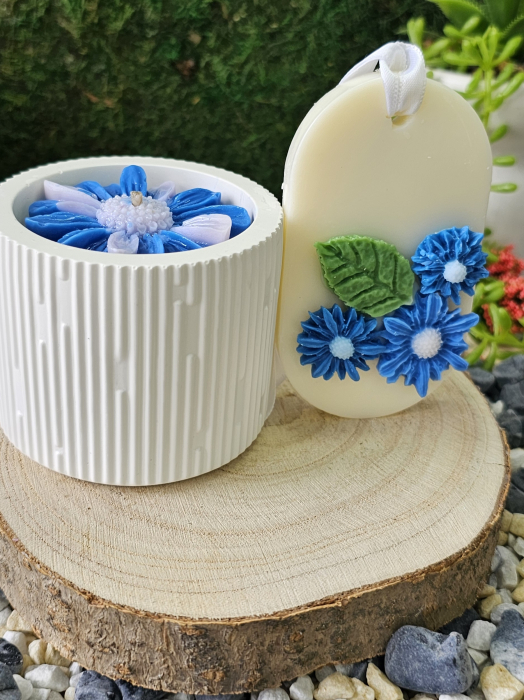 Set Lumanare & Odorizant Bliss – Aroma Seducatoare de Vanilie Neagra & Mosc – handmade, wax melts, ceara de soia 100% naturala, ceara parfumata – 140g [6]