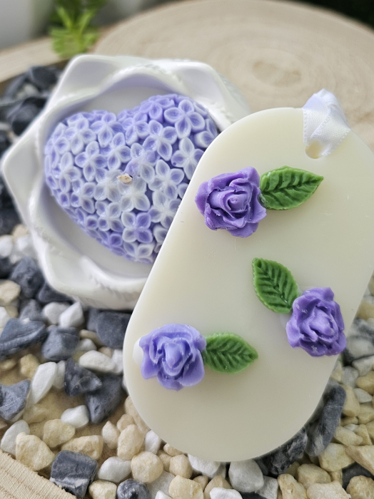 Set Lumanare & Odorizant Bloom – Eleganta Florala cu Trandafir Akito & Iasomie – handmade, wax melts, ceara de soia 100% naturala, ceara parfumata – 100g [3]