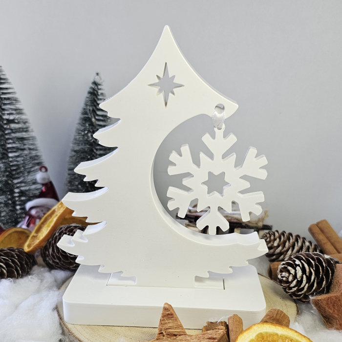 Decor ceramic „Bradul Alb” – 360g – Piesă festivă din praf ceramic [6]