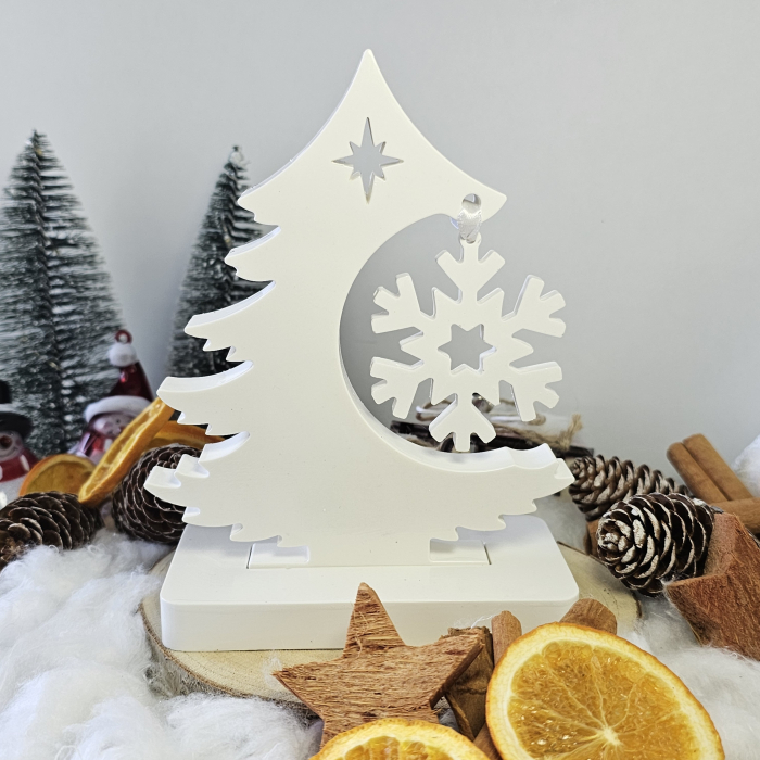 Decor ceramic „Bradul Alb” – 360g – Piesă festivă din praf ceramic [1]