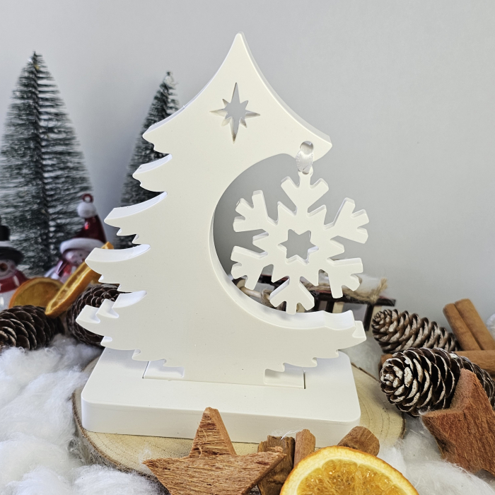 Decor ceramic „Bradul Alb” – 360g – Piesă festivă din praf ceramic [4]