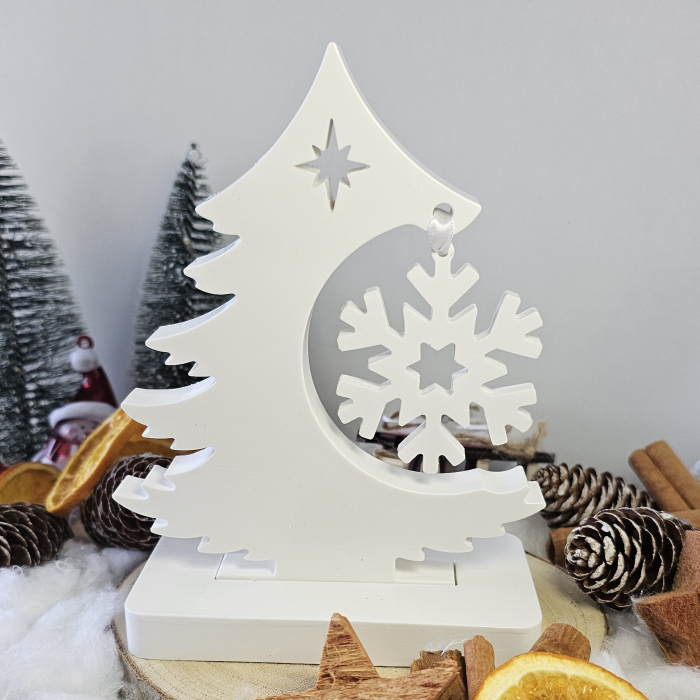 Decor ceramic „Bradul Alb” – 360g – Piesă festivă din praf ceramic [7]