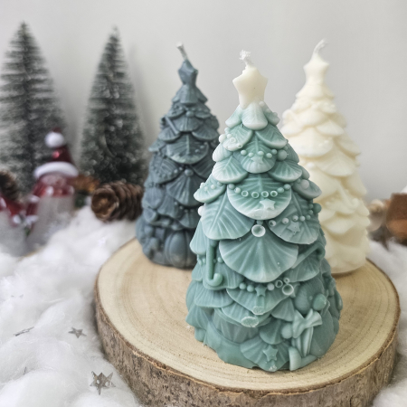 Set decorativ Crăciun – Trei brăduți cu detalii festive [3]