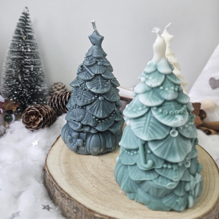 Set decorativ Crăciun – Trei brăduți cu detalii festive [1]