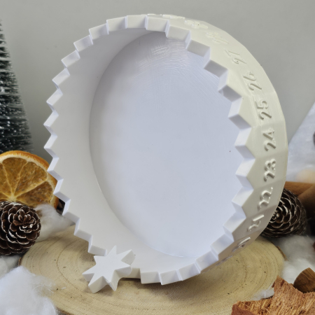 Vase ceramice - Calendar decorativ „Steaua Timpului” – Alb – 235g – Praf ceramic