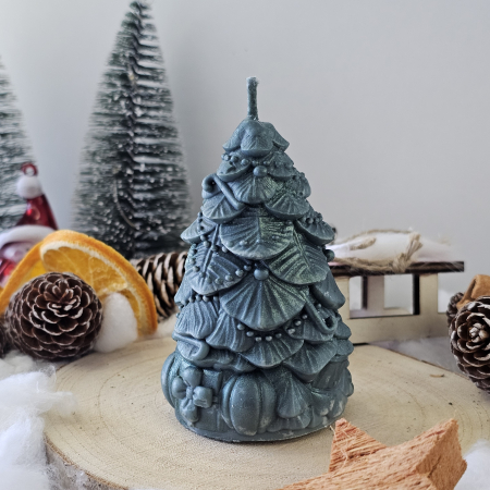 Lumânare decorativă „Bradul Dulce” – Verde – 120g - Ceara de soia 100% naturala [2]