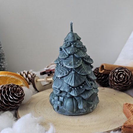 Lumânare decorativă „Bradul Dulce” – Verde – 120g - Ceara de soia 100% naturala [1]