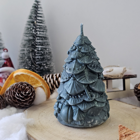 Lumânare decorativă „Bradul Dulce” – Verde – 120g - Ceara de soia 100% naturala [5]