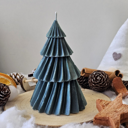 Lumânare decorativă „Bradul Răsfățat” – Verde– 165g- Ceara de soia 100% naturala [4]