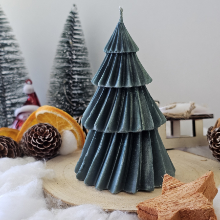 Lumânare decorativă „Bradul Răsfățat” – Verde– 165g- Ceara de soia 100% naturala [2]