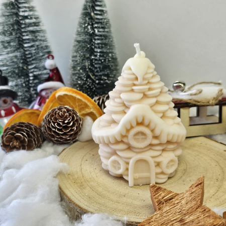 Lumânare decorativă „Căsuța din Poveste” – Alb – 130g- Ceara de soia 100% naturala [6]