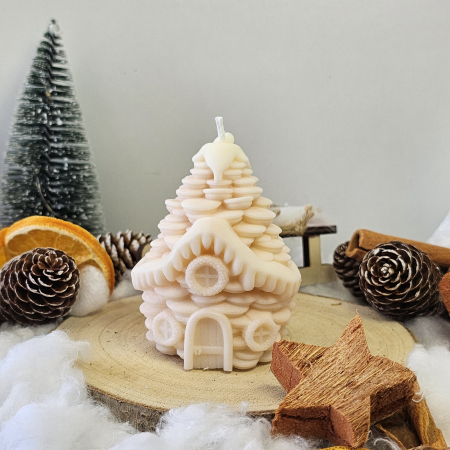 Lumânare decorativă „Căsuța din Poveste” – Alb – 130g- Ceara de soia 100% naturala [2]