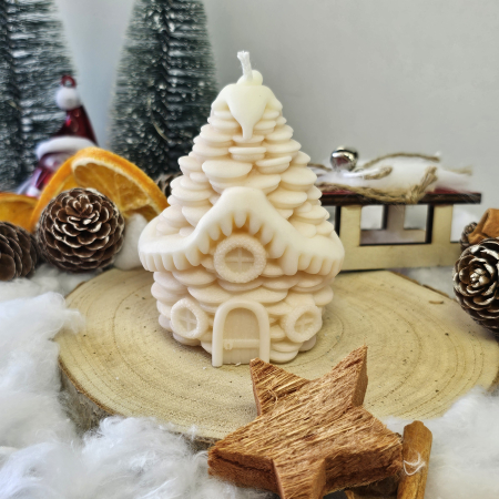 Lumânare decorativă „Căsuța din Poveste” – Alb – 130g- Ceara de soia 100% naturala [8]